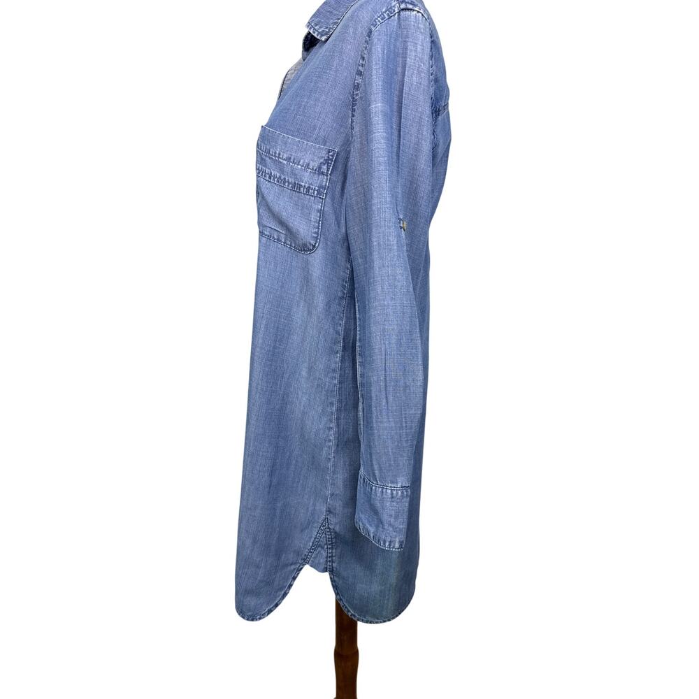 Cloth & Stone Anthro Chambray Shirt Dress XS Button Front Tunic - Picture 4 of 8